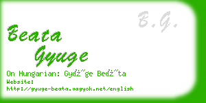beata gyuge business card