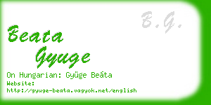 beata gyuge business card